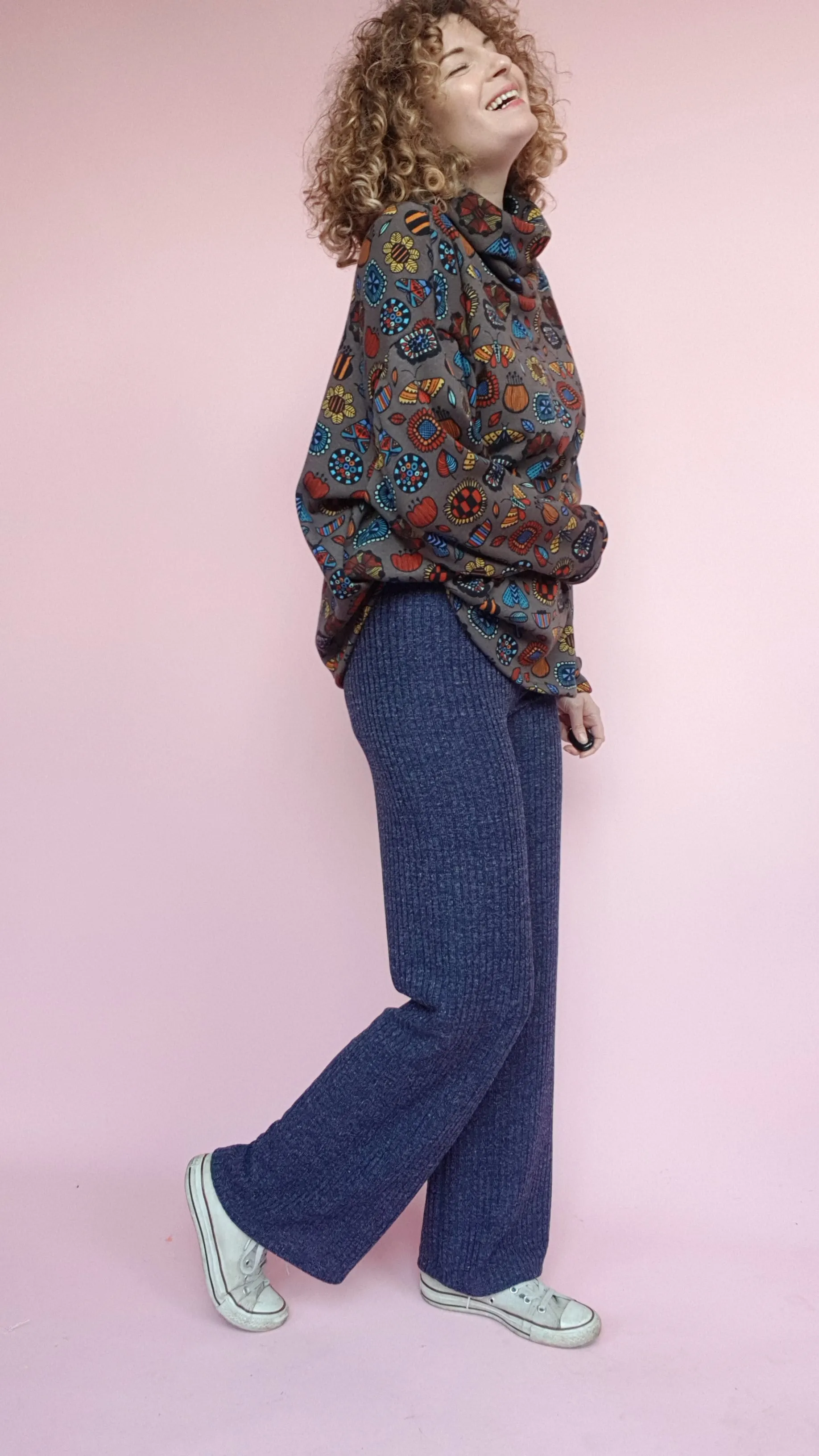 Knitted Trousers in Navy