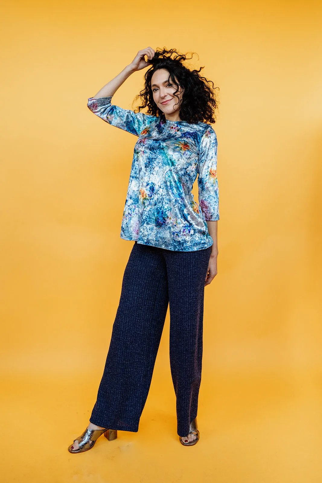 Knitted Trousers in Navy