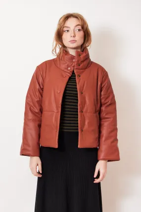 Lilla P Faux Leather Channel Quilted Jacket