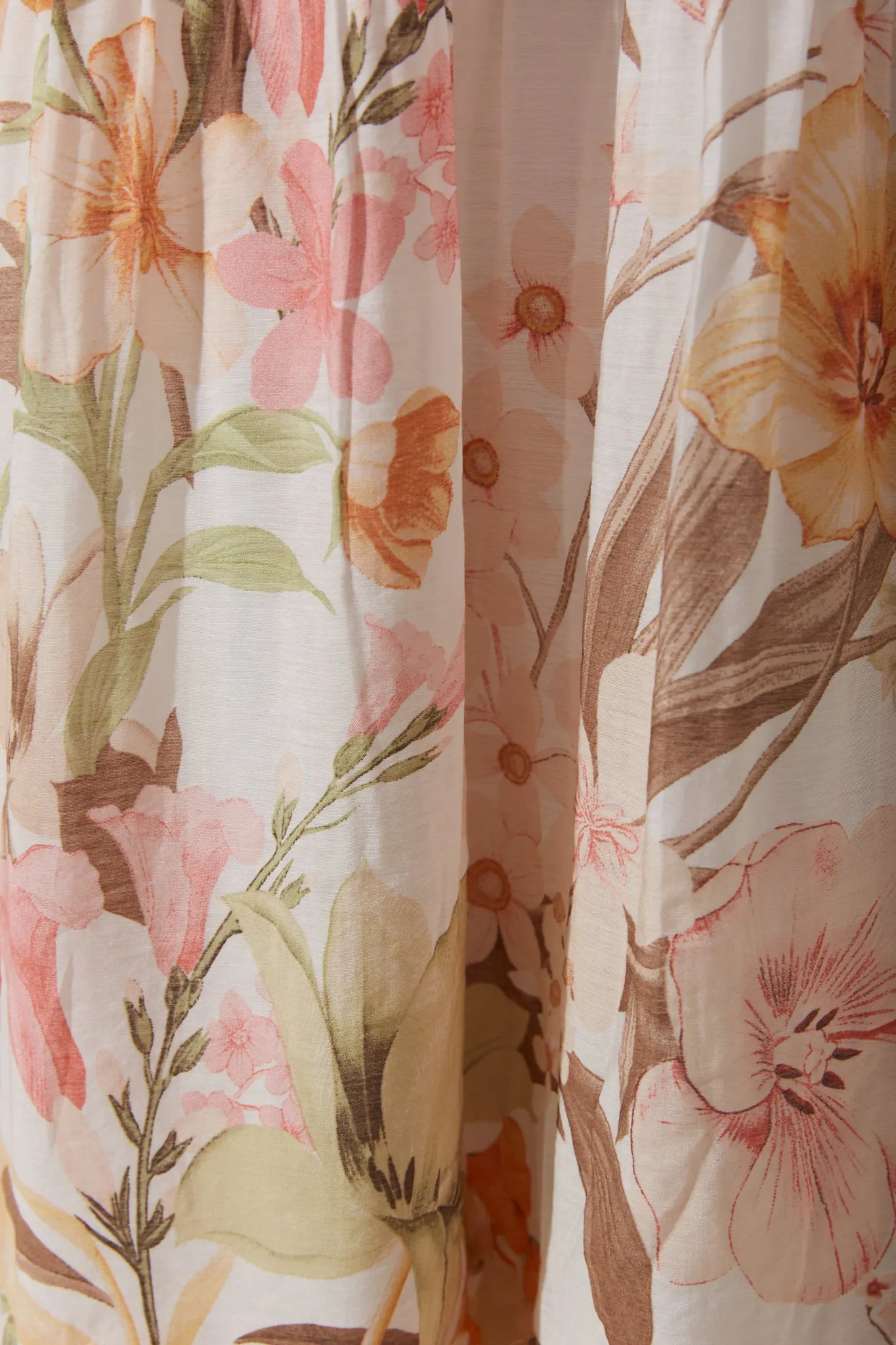 Lillian Orange Floral Midi Dress