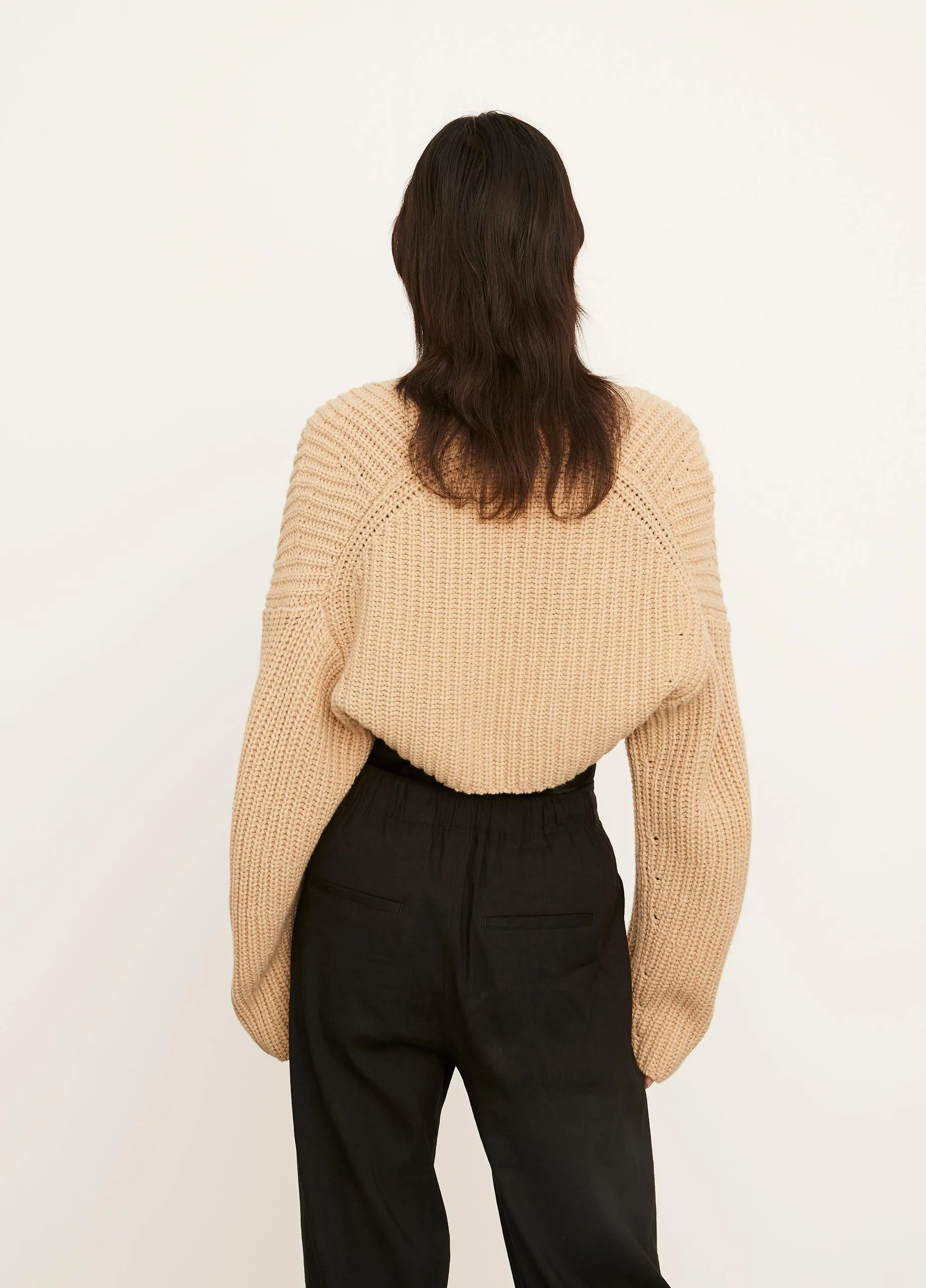 Lofty Rib Bolero in Light Heather Brass