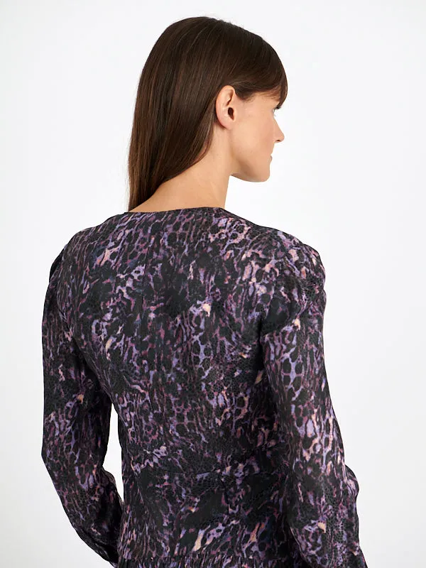 Magaly Dress in Dark Plum