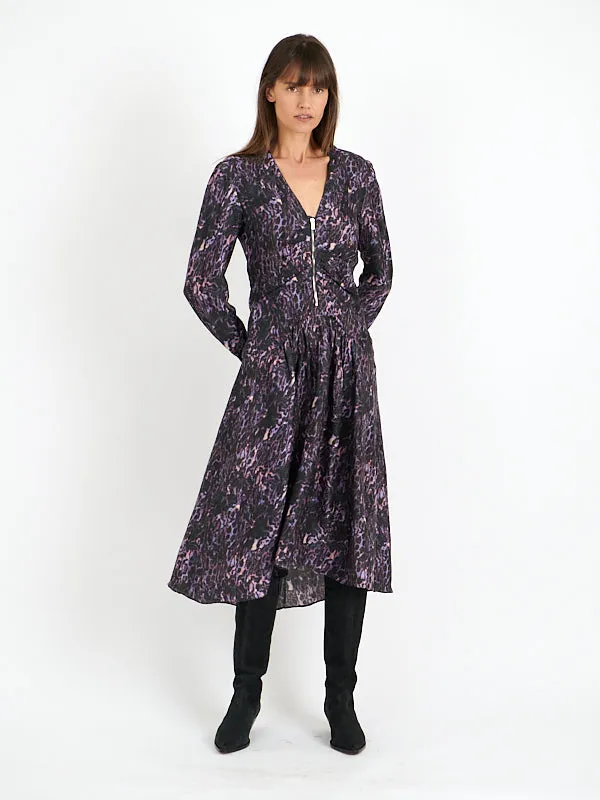 Magaly Dress in Dark Plum