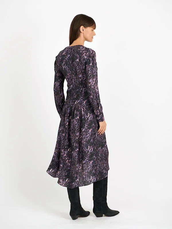 Magaly Dress in Dark Plum