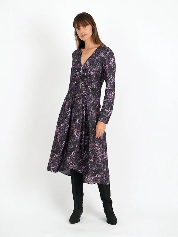 Magaly Dress in Dark Plum