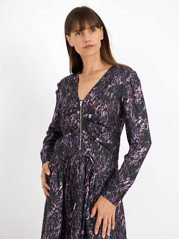 Magaly Dress in Dark Plum