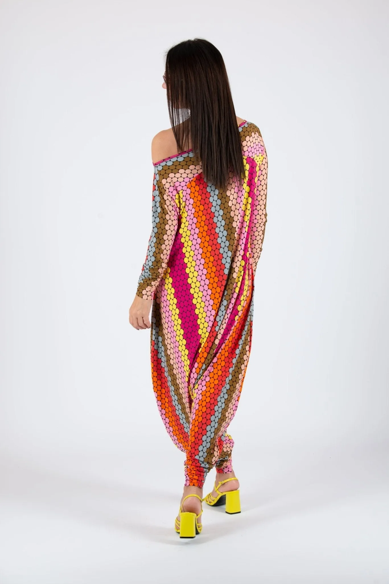 MARLA Long Sleeve Dots Harem Jumpsuit