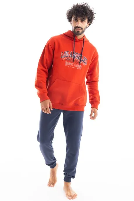 Men's Winter Hoodie Pajamas - Red