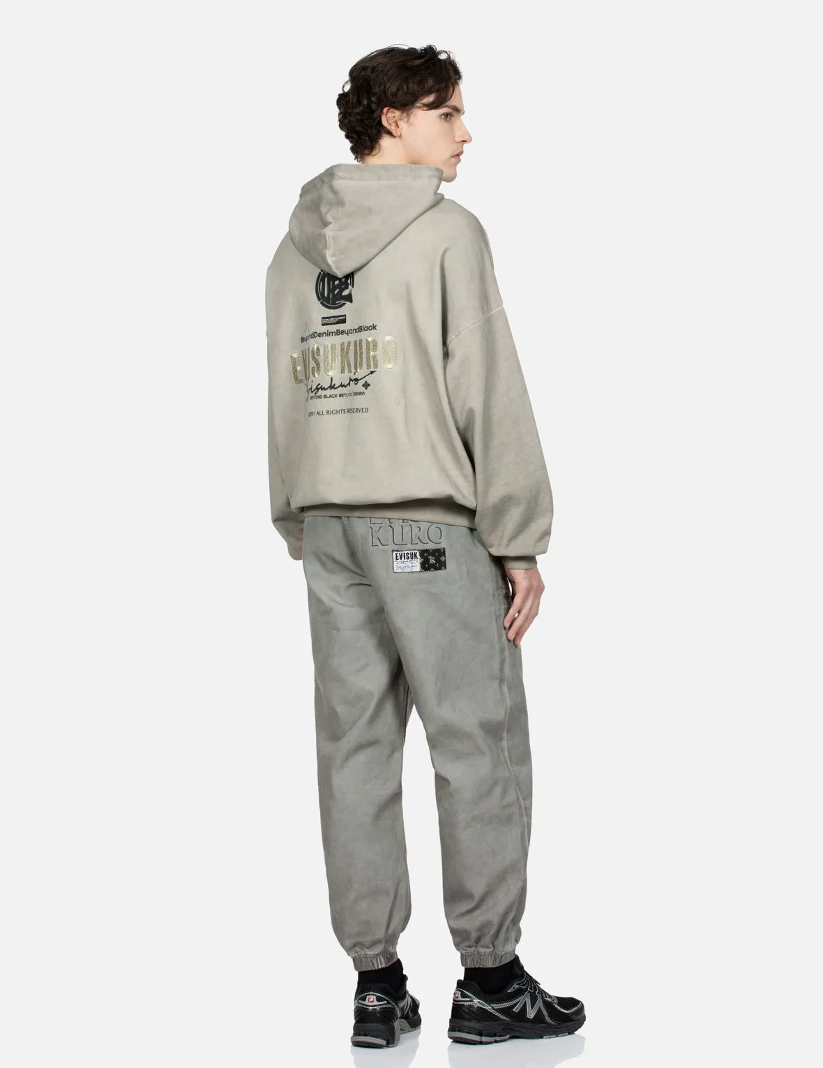 Monogram Embroidered Pocket Garment Dye Jogger Pants