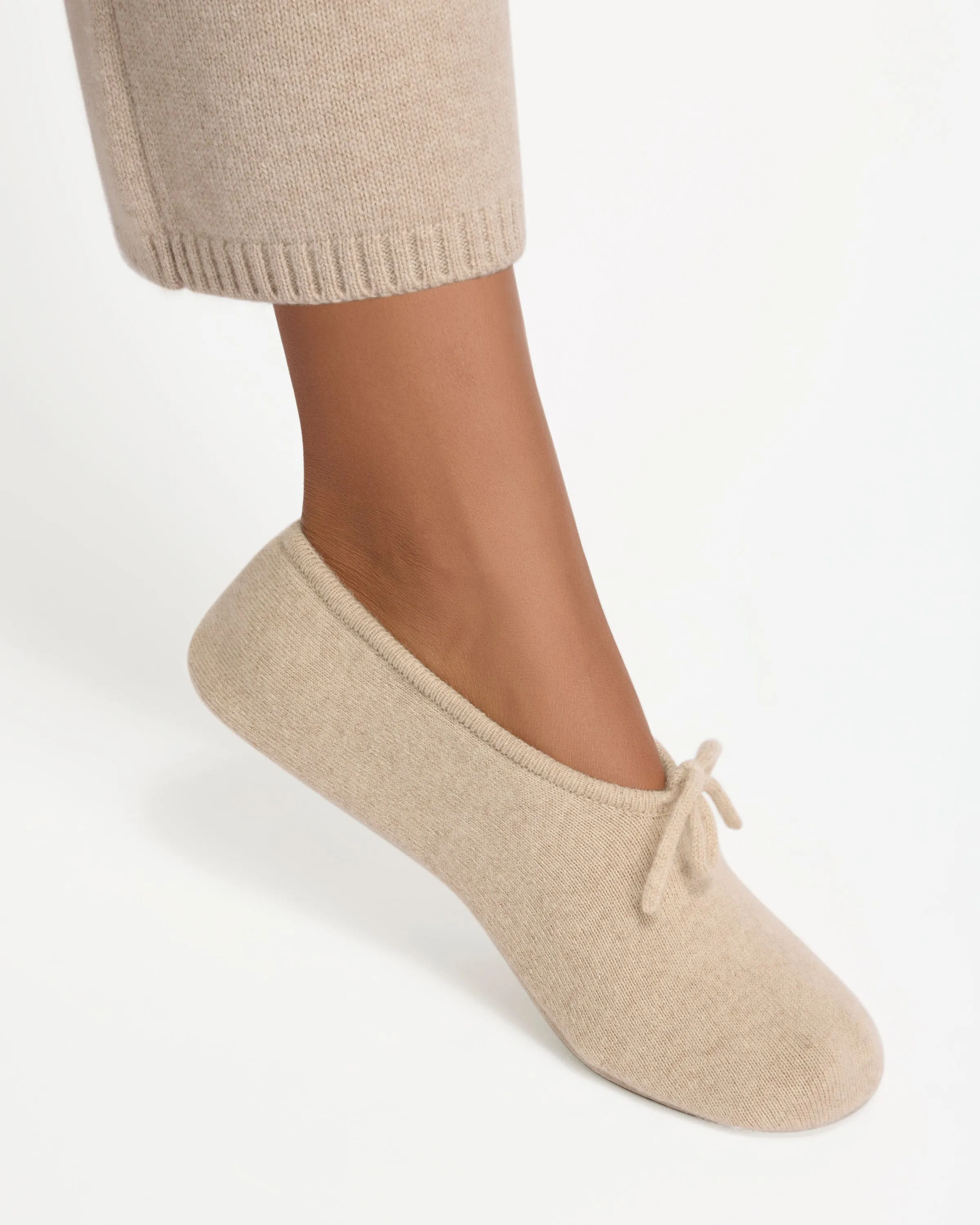Mull Pure Cashmere Ballet Slippers - Wheat