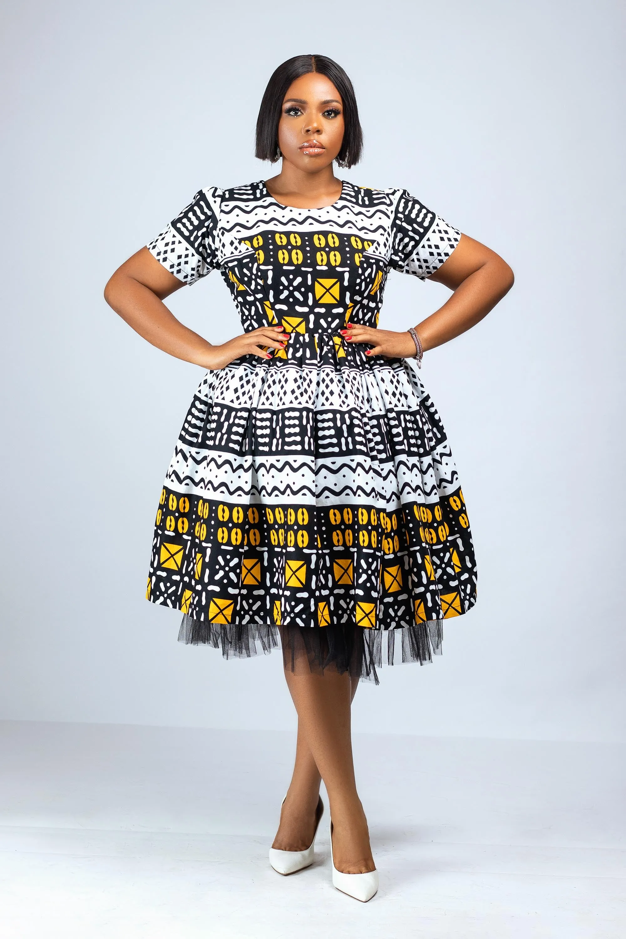 OZINNA AFRICAN PRINT MIDI DRESS