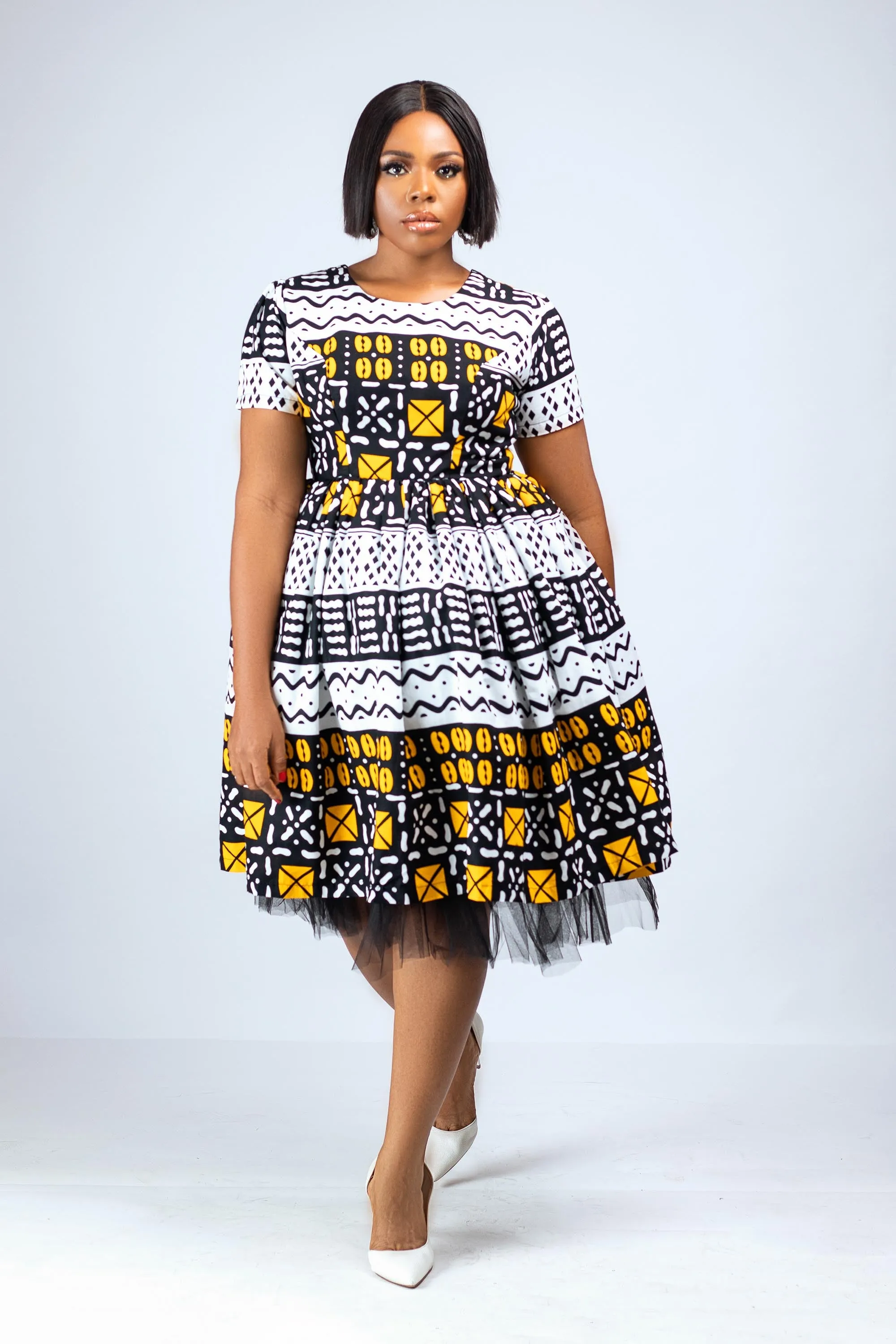 OZINNA AFRICAN PRINT MIDI DRESS