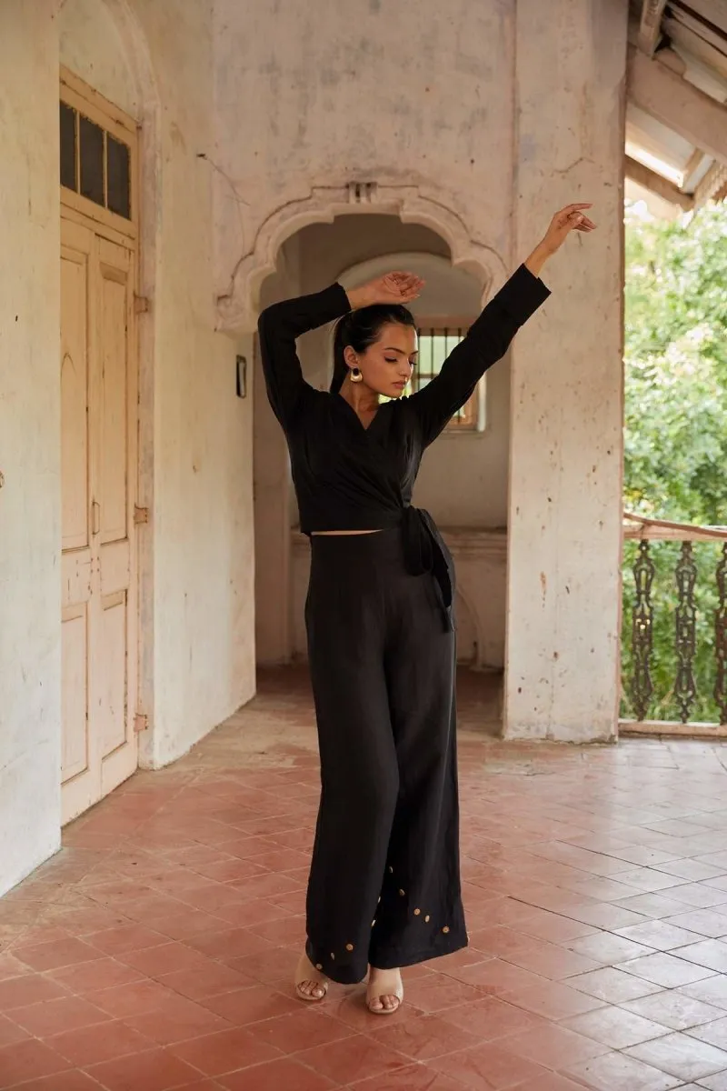 Perched Black Detachable Jumpsuit | Hemp Bamboo Fabric