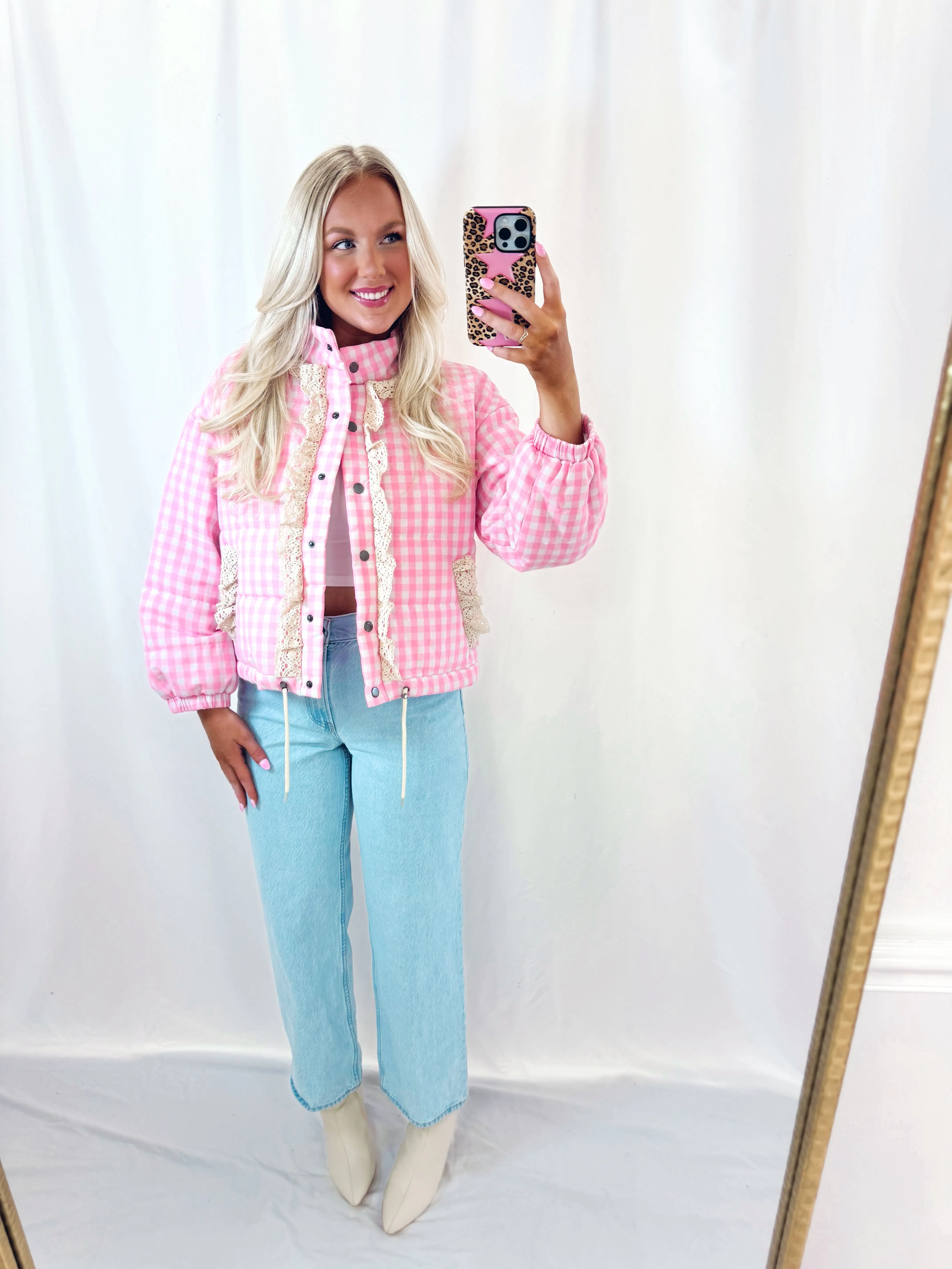 Pink Posy Puffer Jacket
