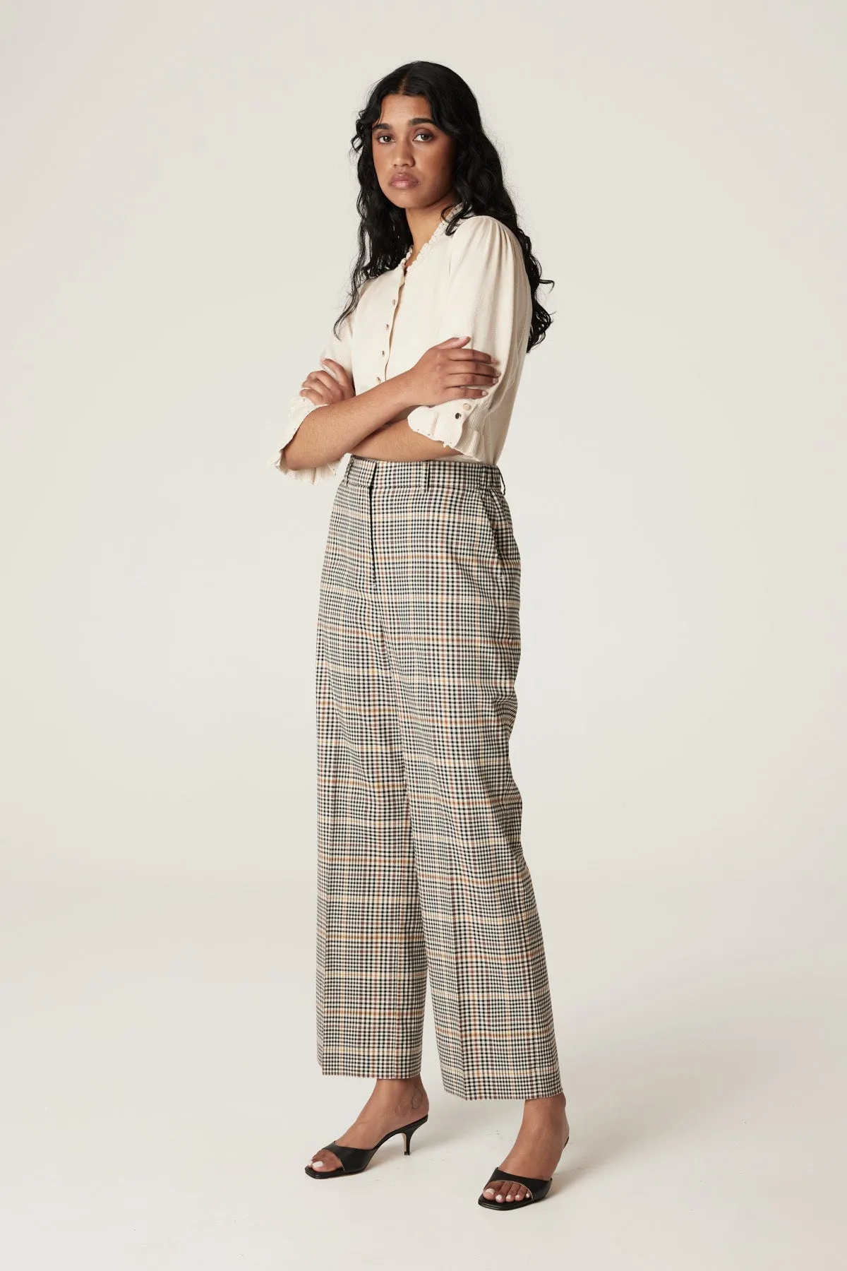 Pointelle Frill Top - Ecru