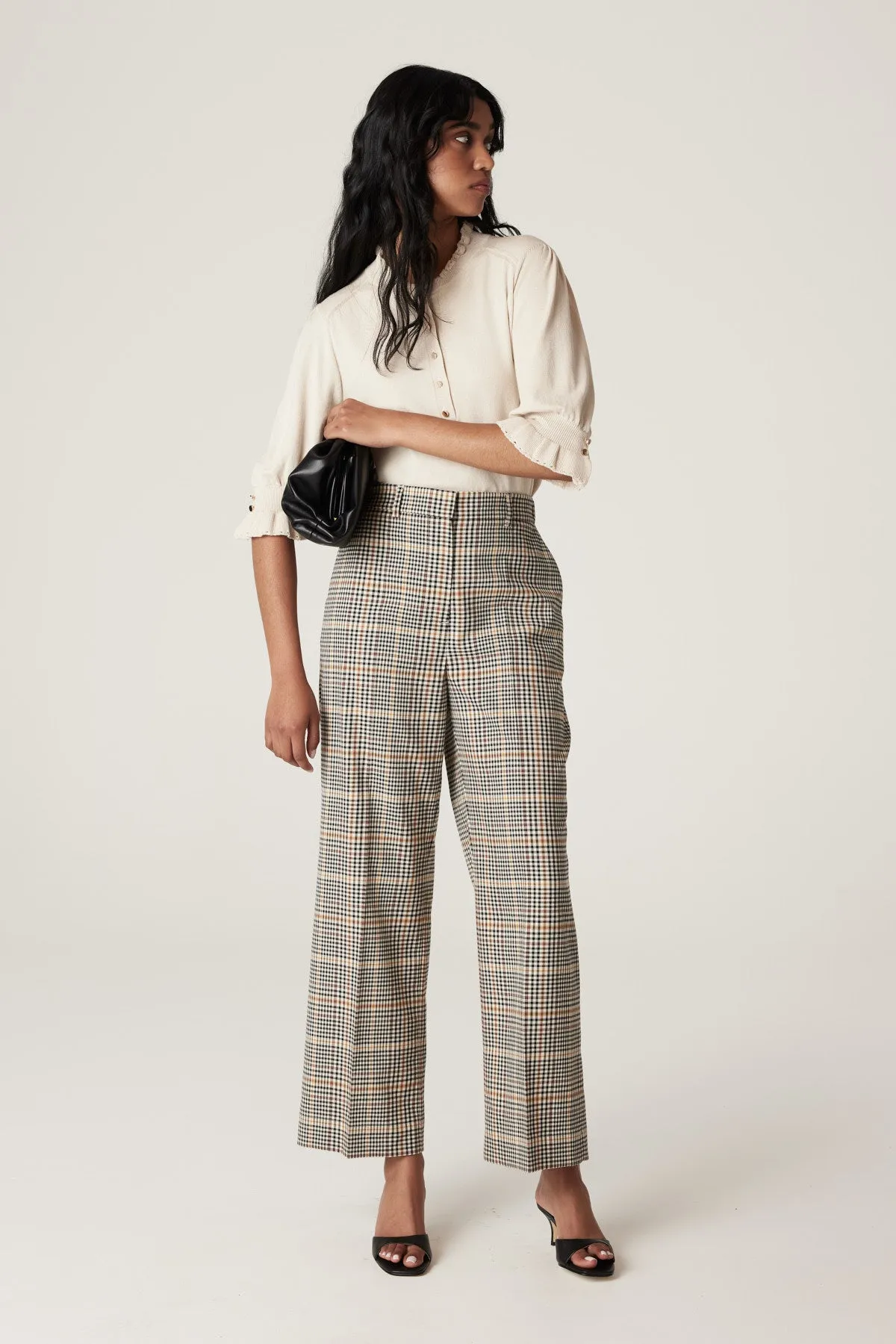 Pointelle Frill Top - Ecru