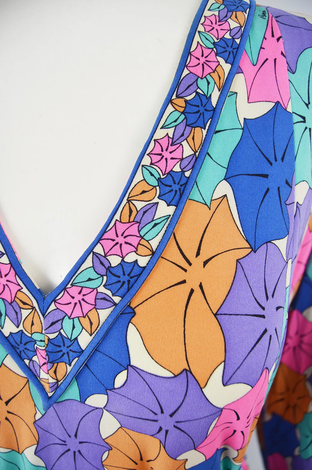 Printed Silk Jersey Vintage Dress, 1980s