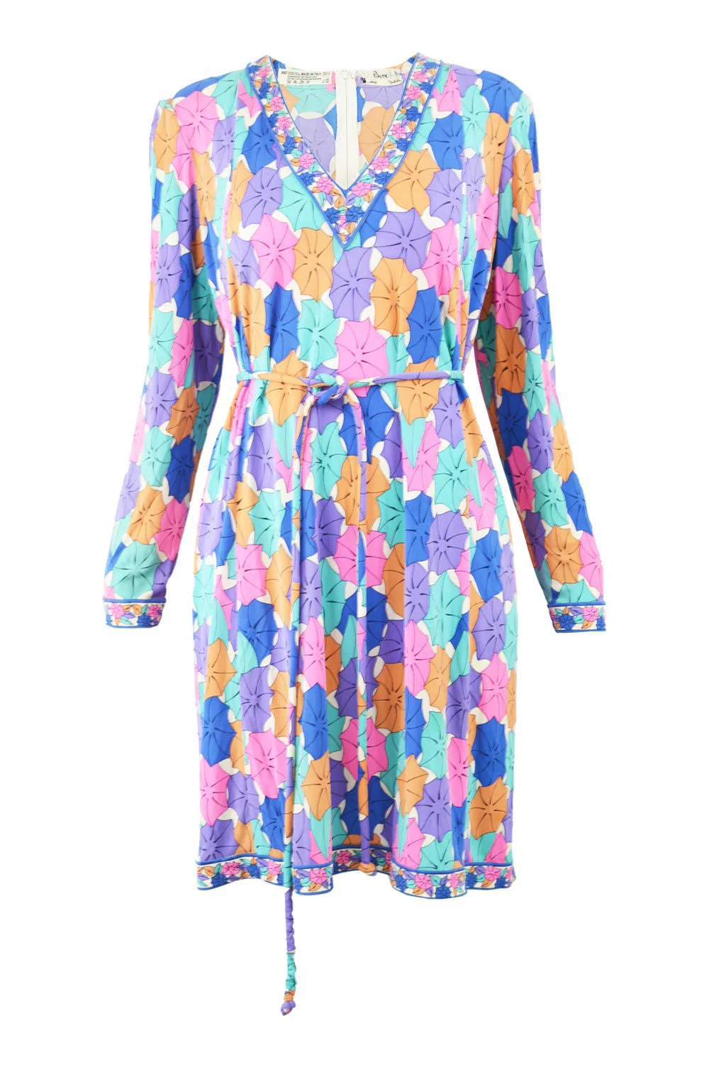 Printed Silk Jersey Vintage Dress, 1980s