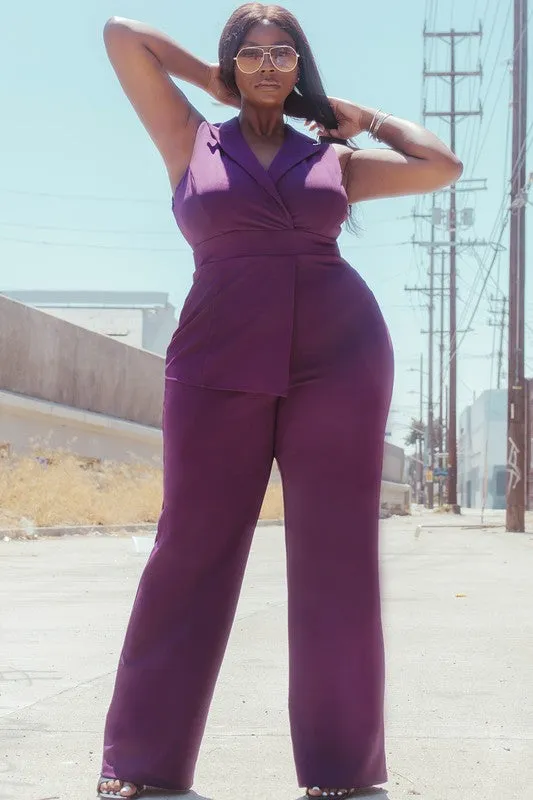 Purple or Black Jumpsuit - Plus Size