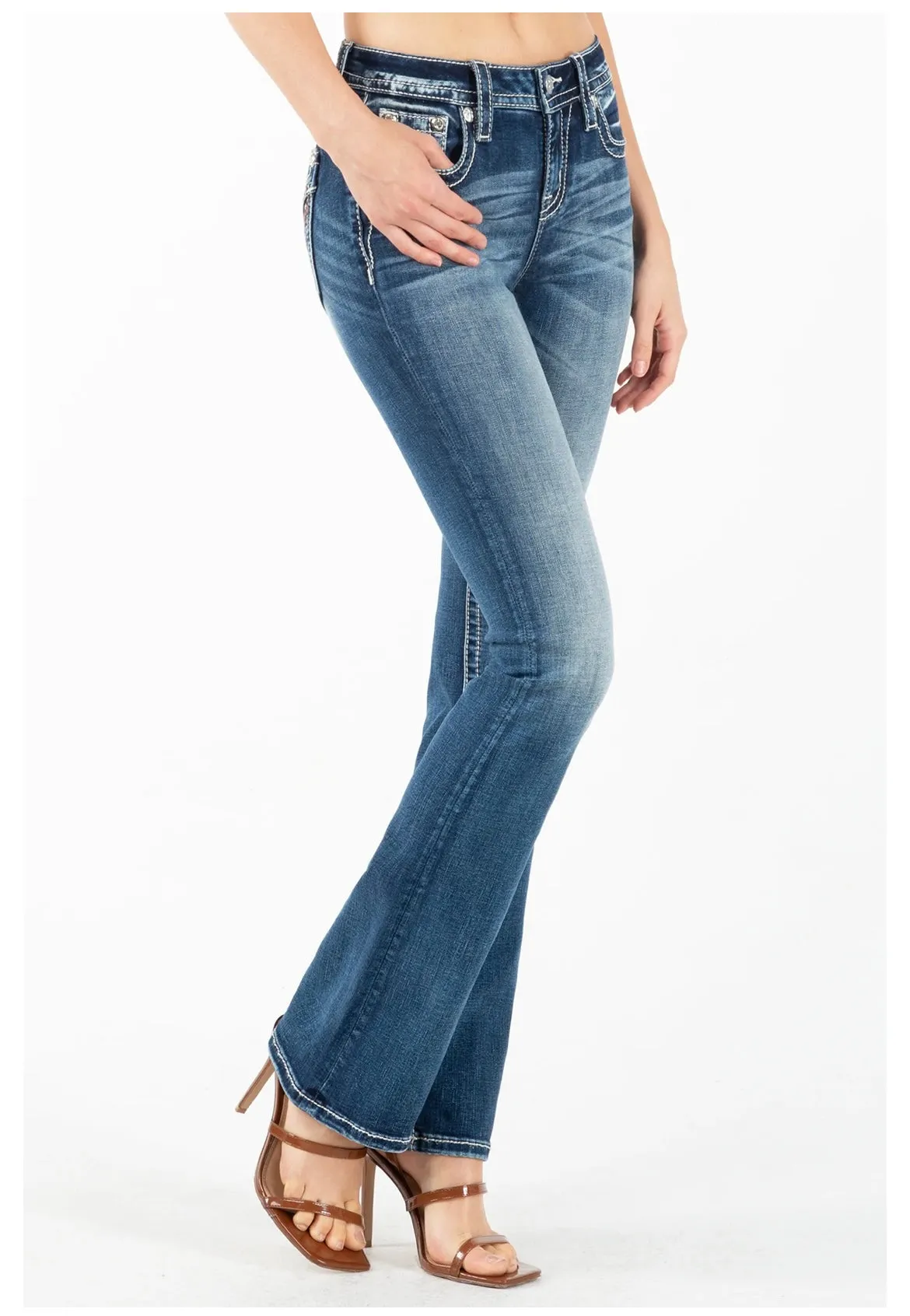 *PVM* Miss Me Rusty Leopard Bootcut Jeans