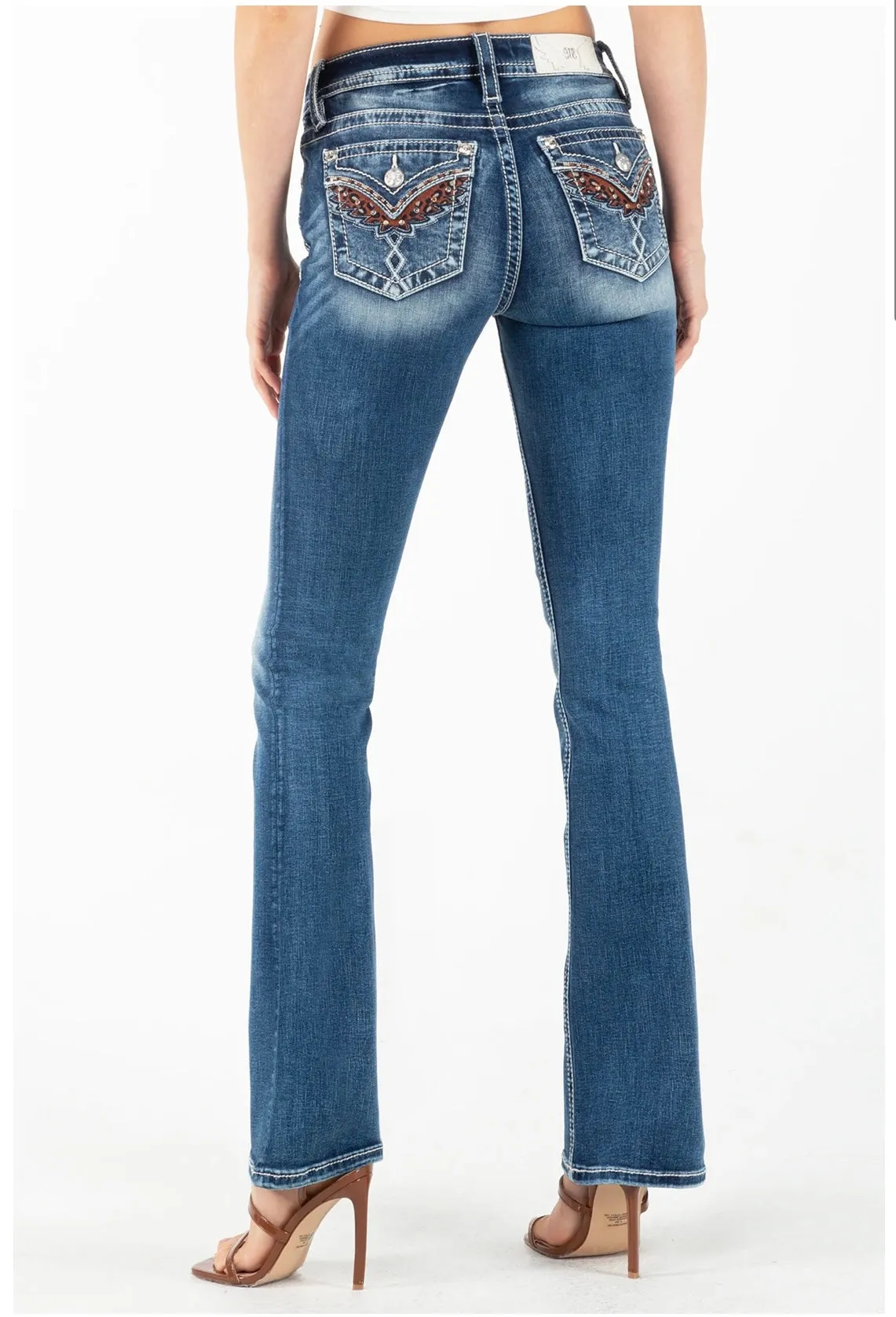 *PVM* Miss Me Rusty Leopard Bootcut Jeans