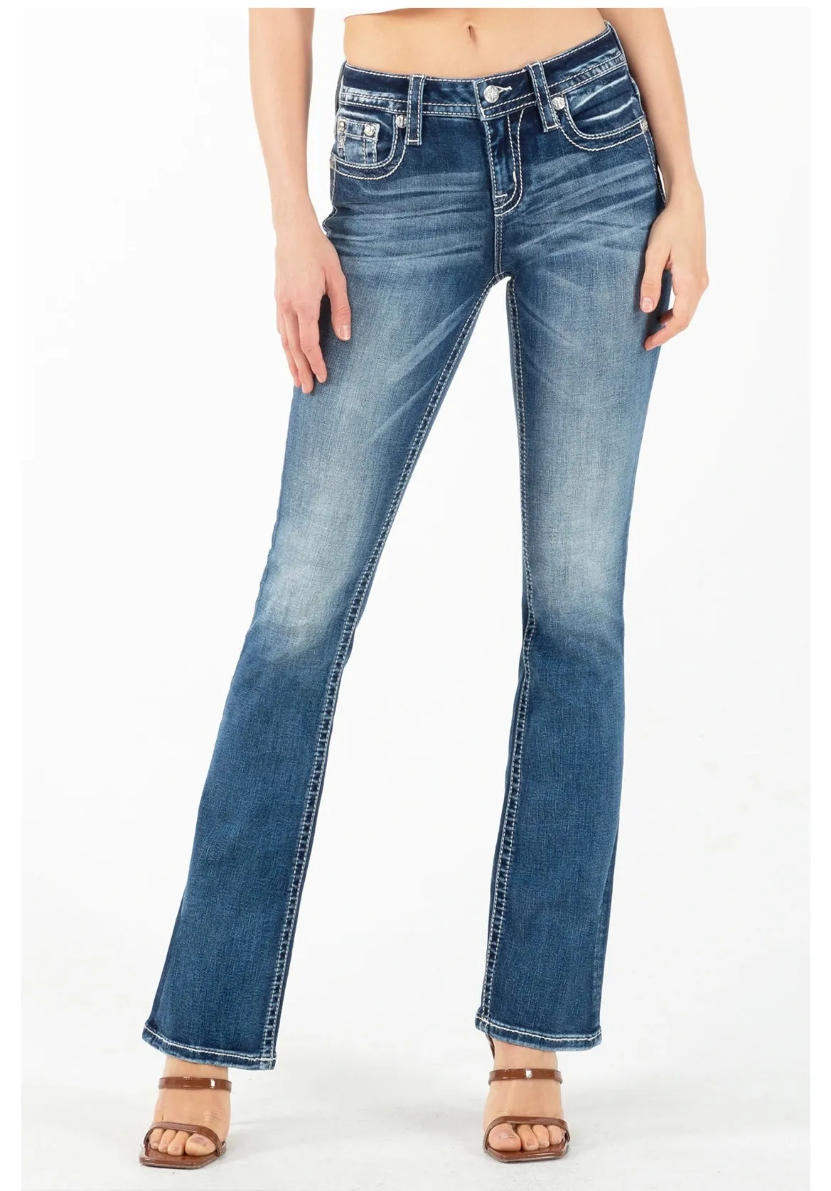 *PVM* Miss Me Rusty Leopard Bootcut Jeans