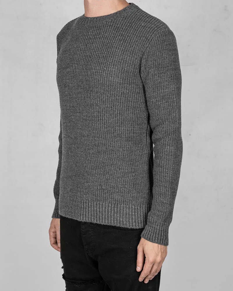 Regular fit knit sweater grey