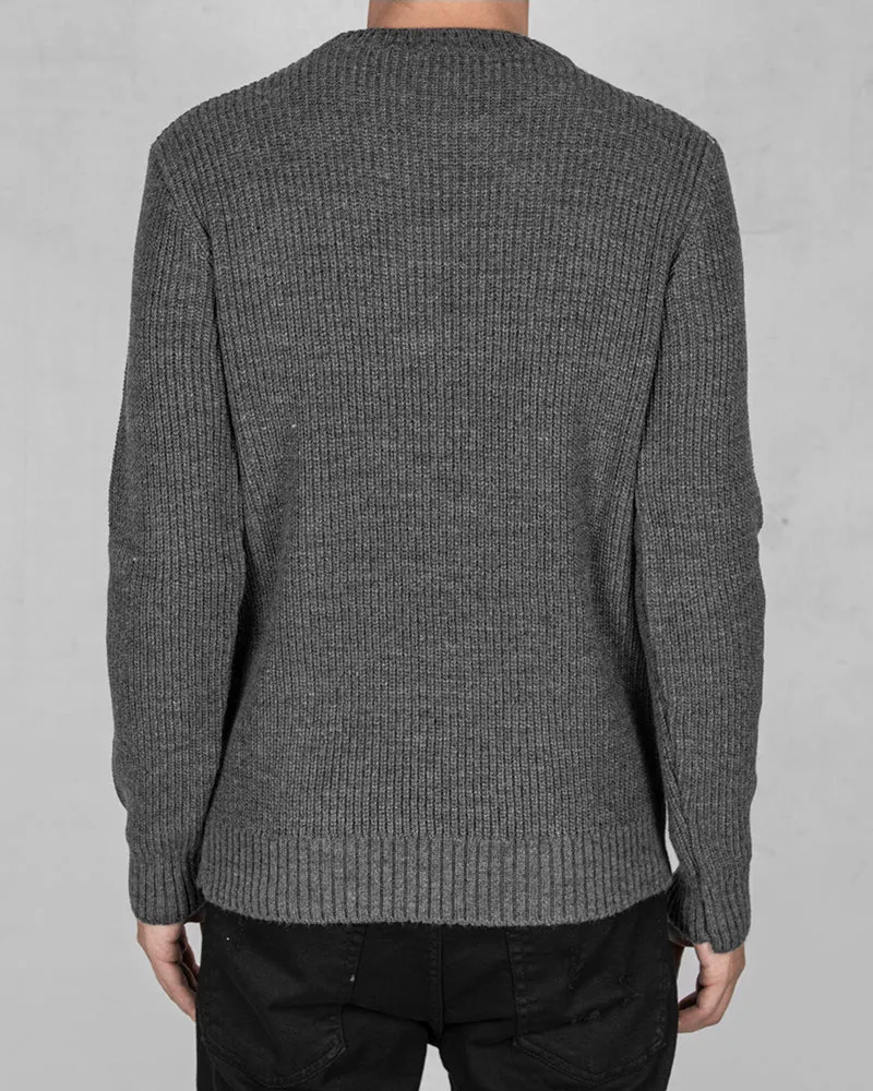 Regular fit knit sweater grey