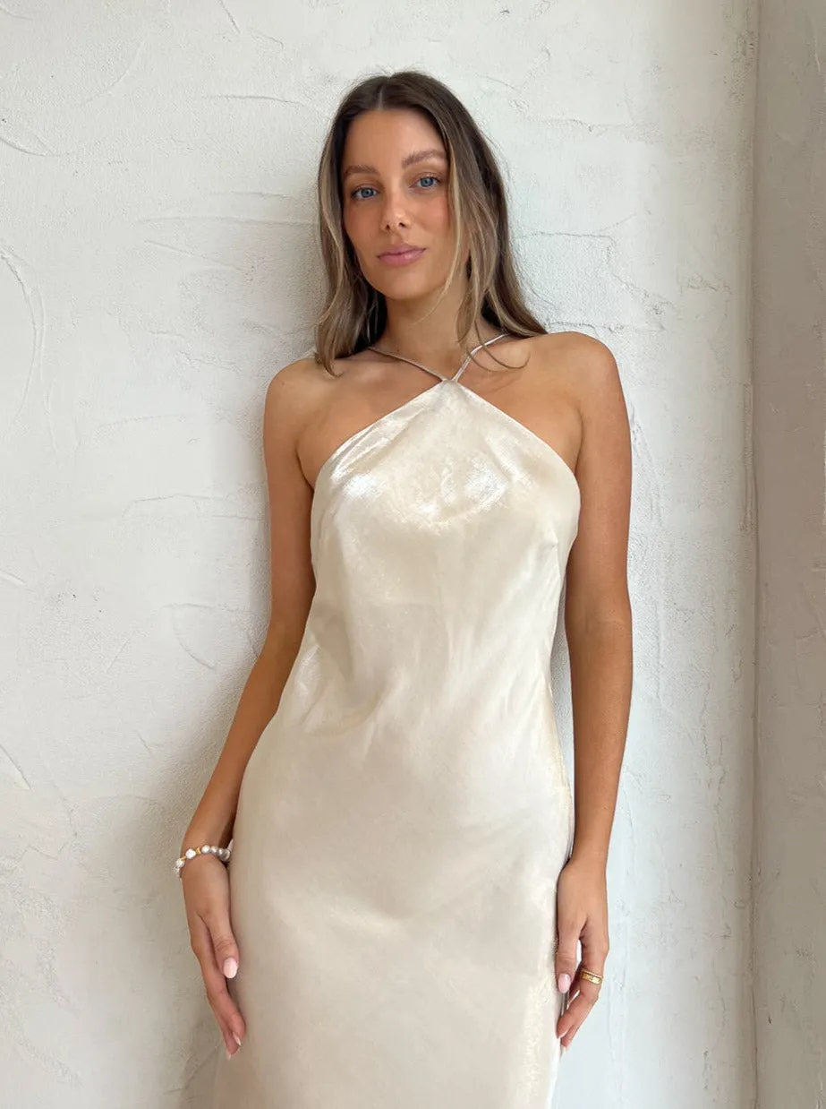 Rumer Illusion X Gown in Nude
