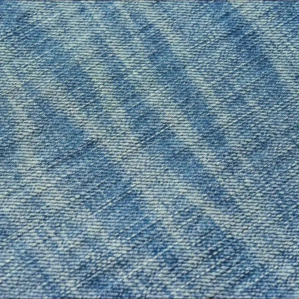 Sanded whiskered selvedge jeans