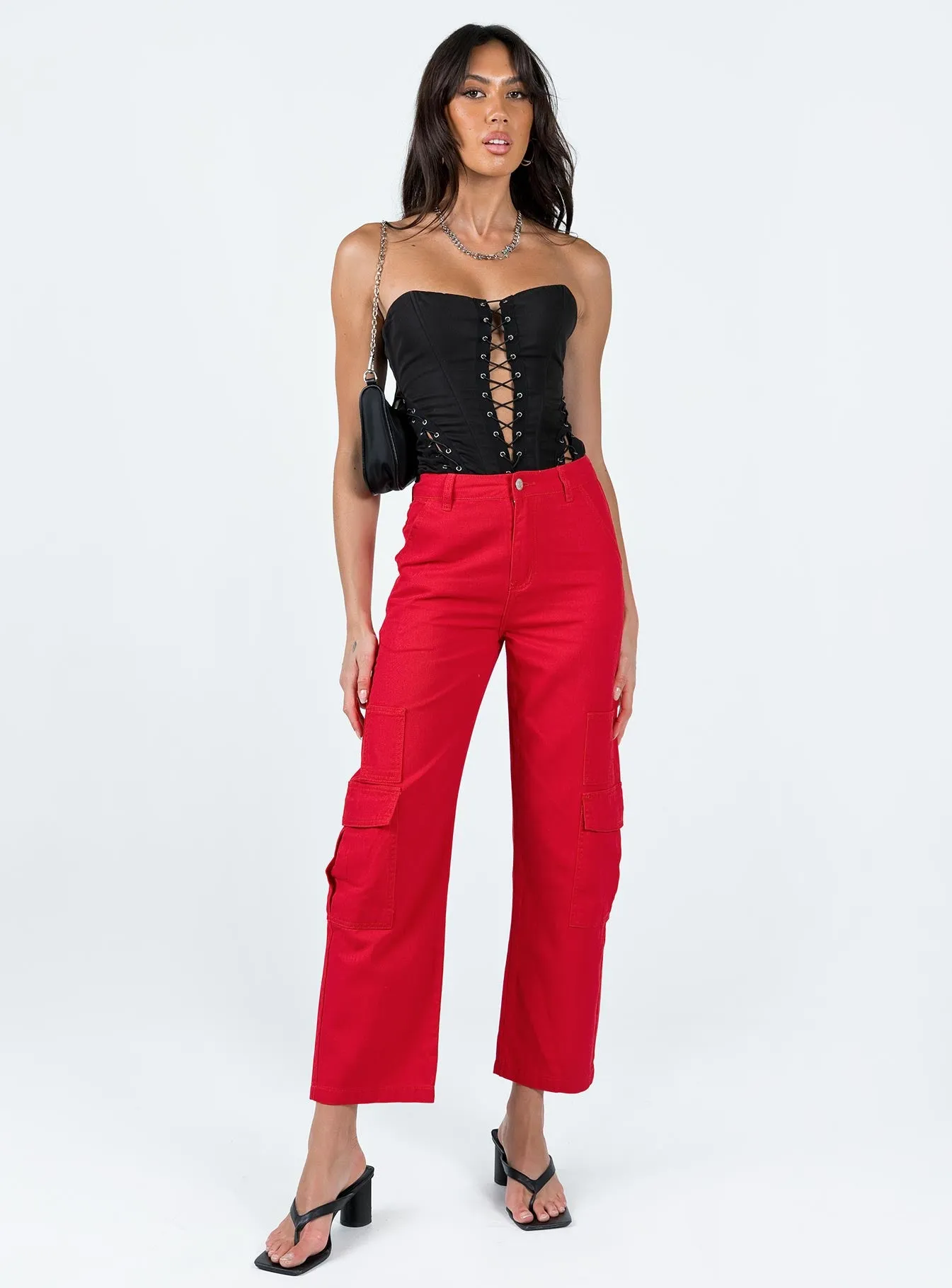 Schafer Wide Legs Jeans Red