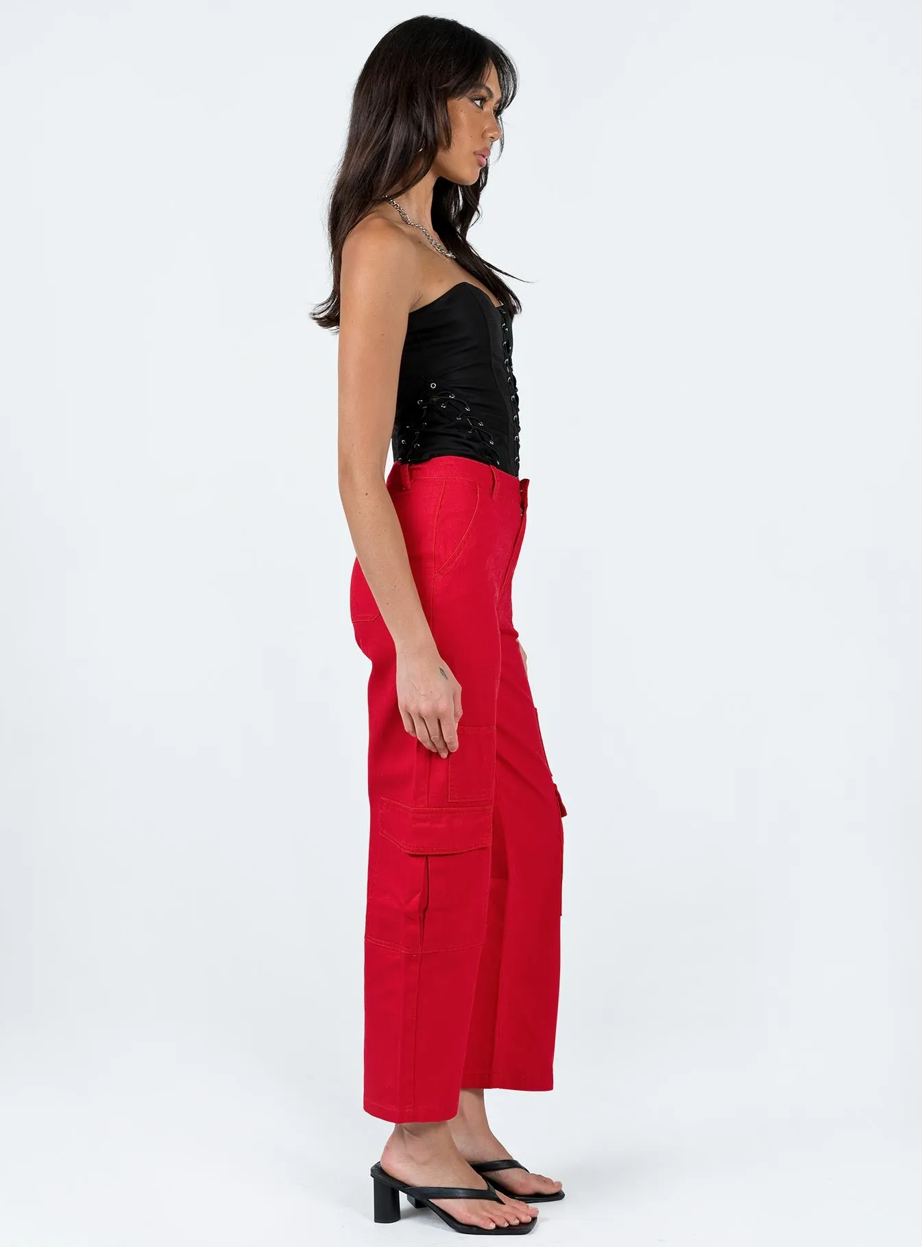 Schafer Wide Legs Jeans Red