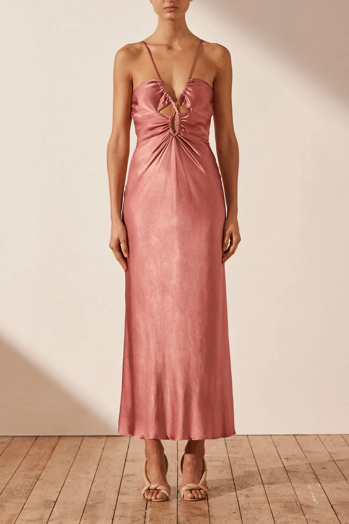 Shona Joy Angelica Lace Front Midi Dress