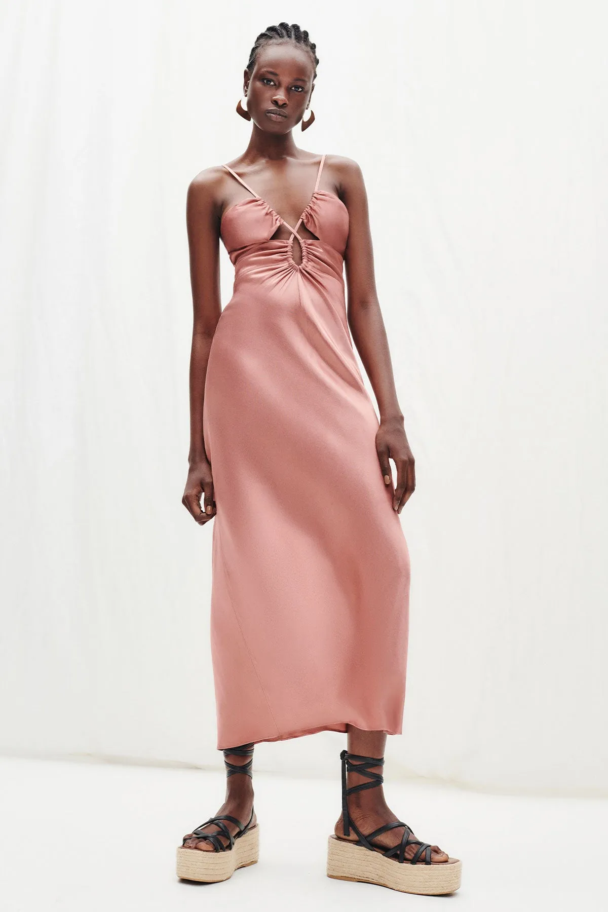Shona Joy Angelica Lace Front Midi Dress