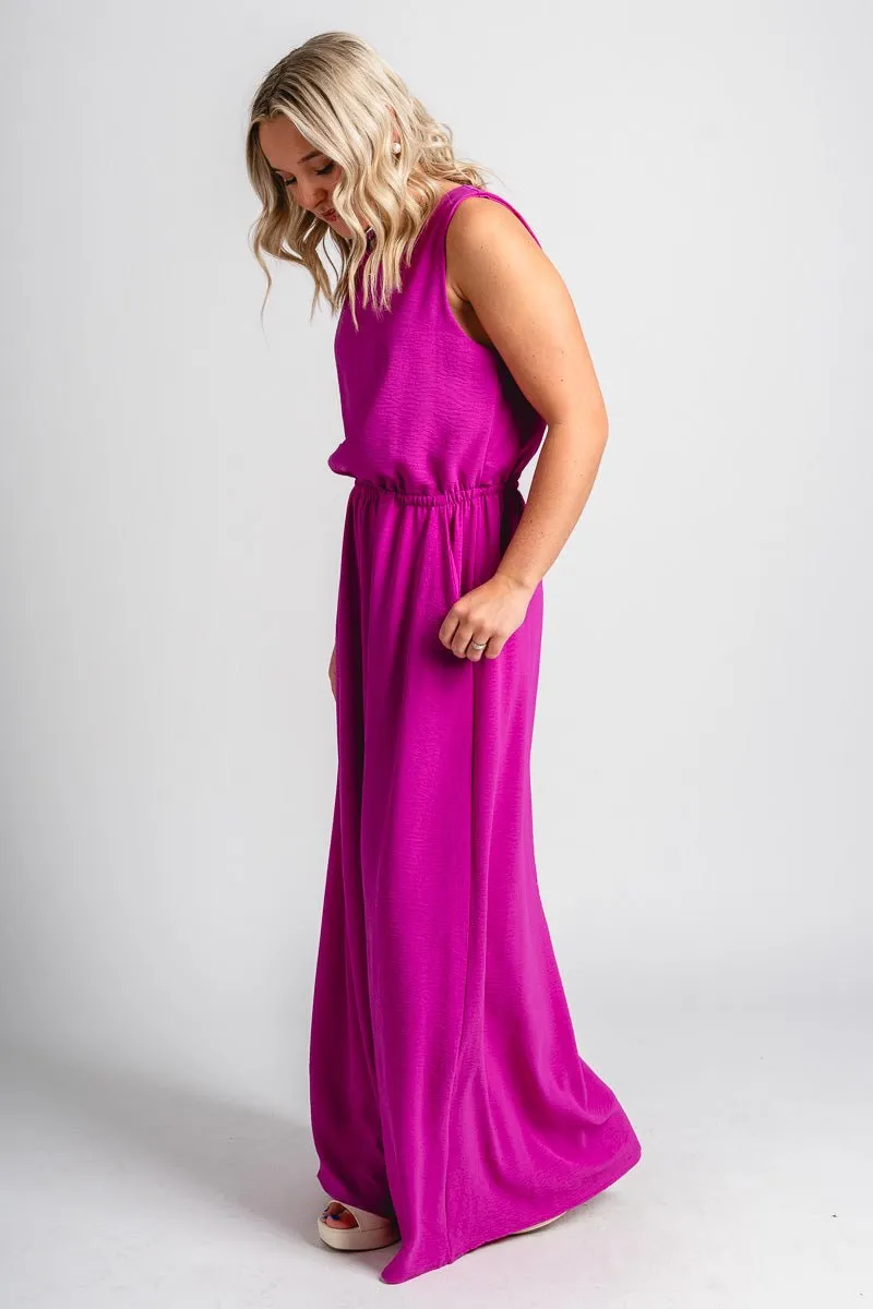 Sleeveless jumpsuit orchid