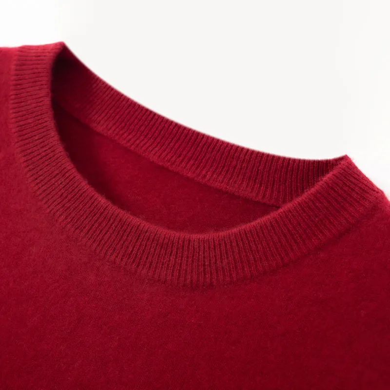 Solid Crew Neck Cashmere Sweater