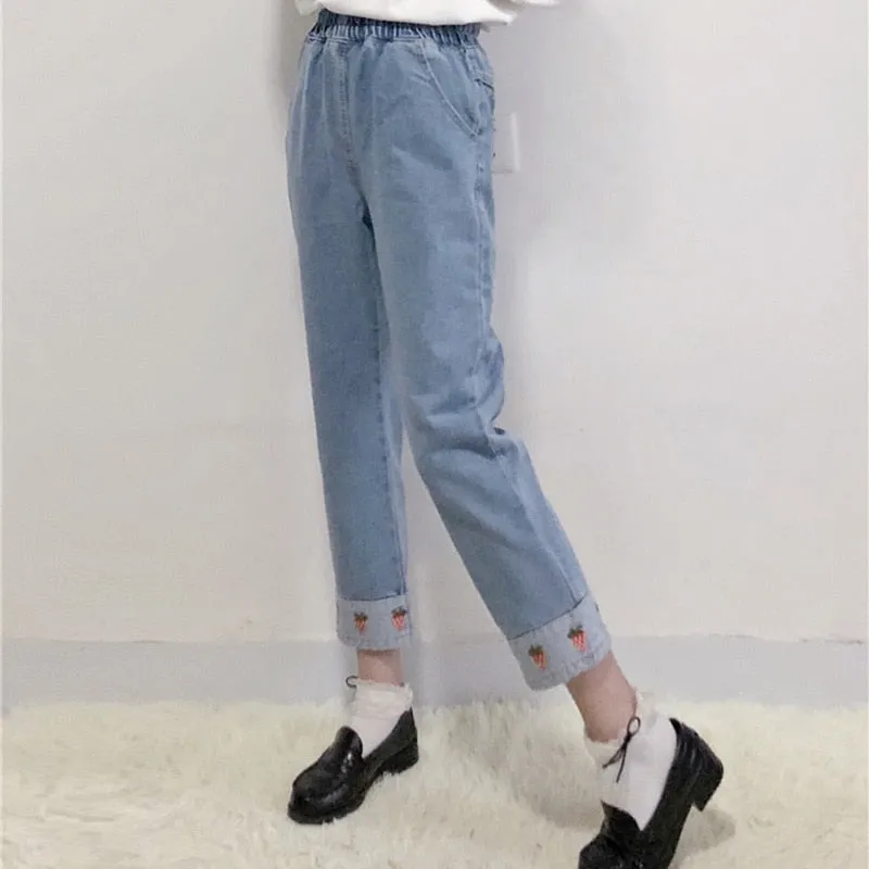 Strawberry Cuff Jeans