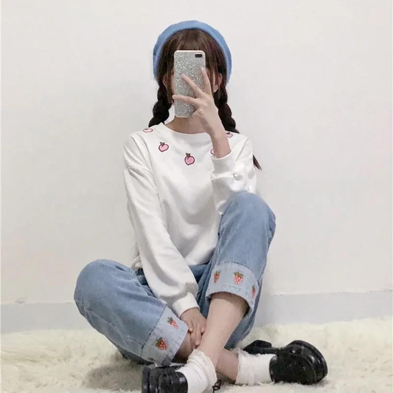 Strawberry Cuff Jeans
