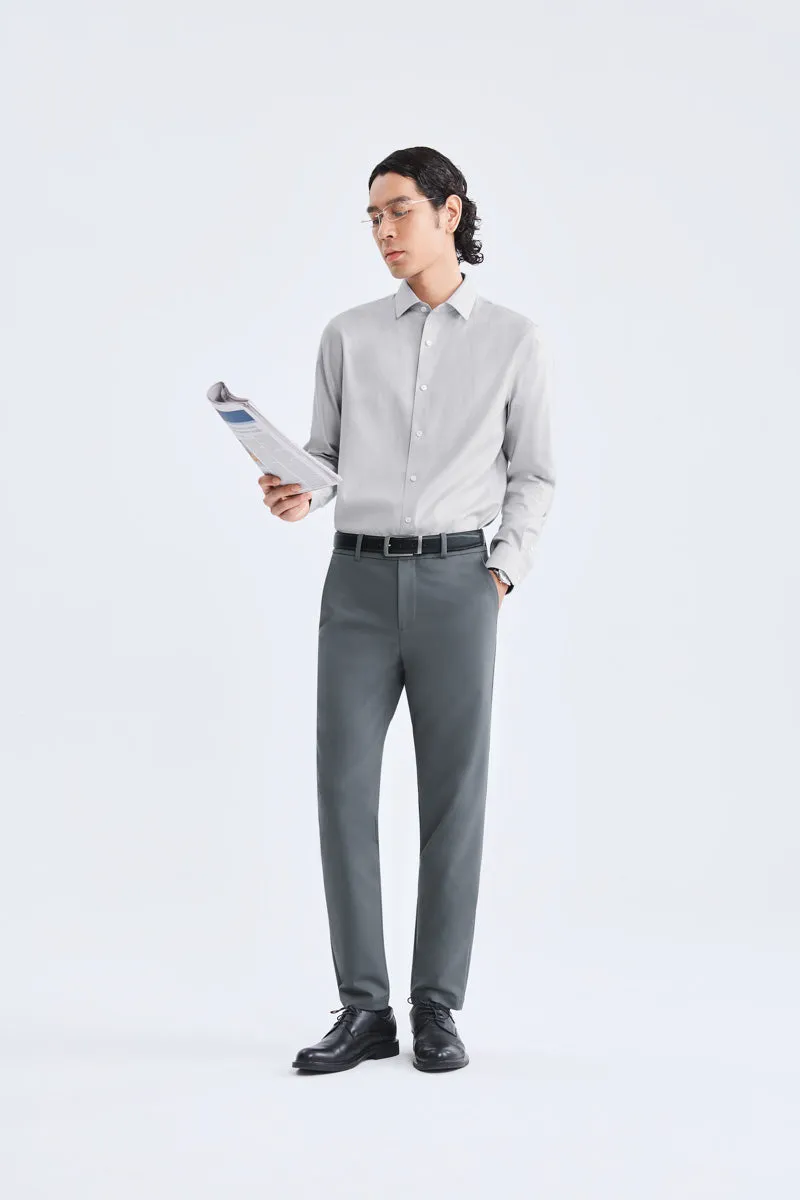 Supreme Cotton-Cashmere Dobby Dress Shirt | Grey Stripes 28700N