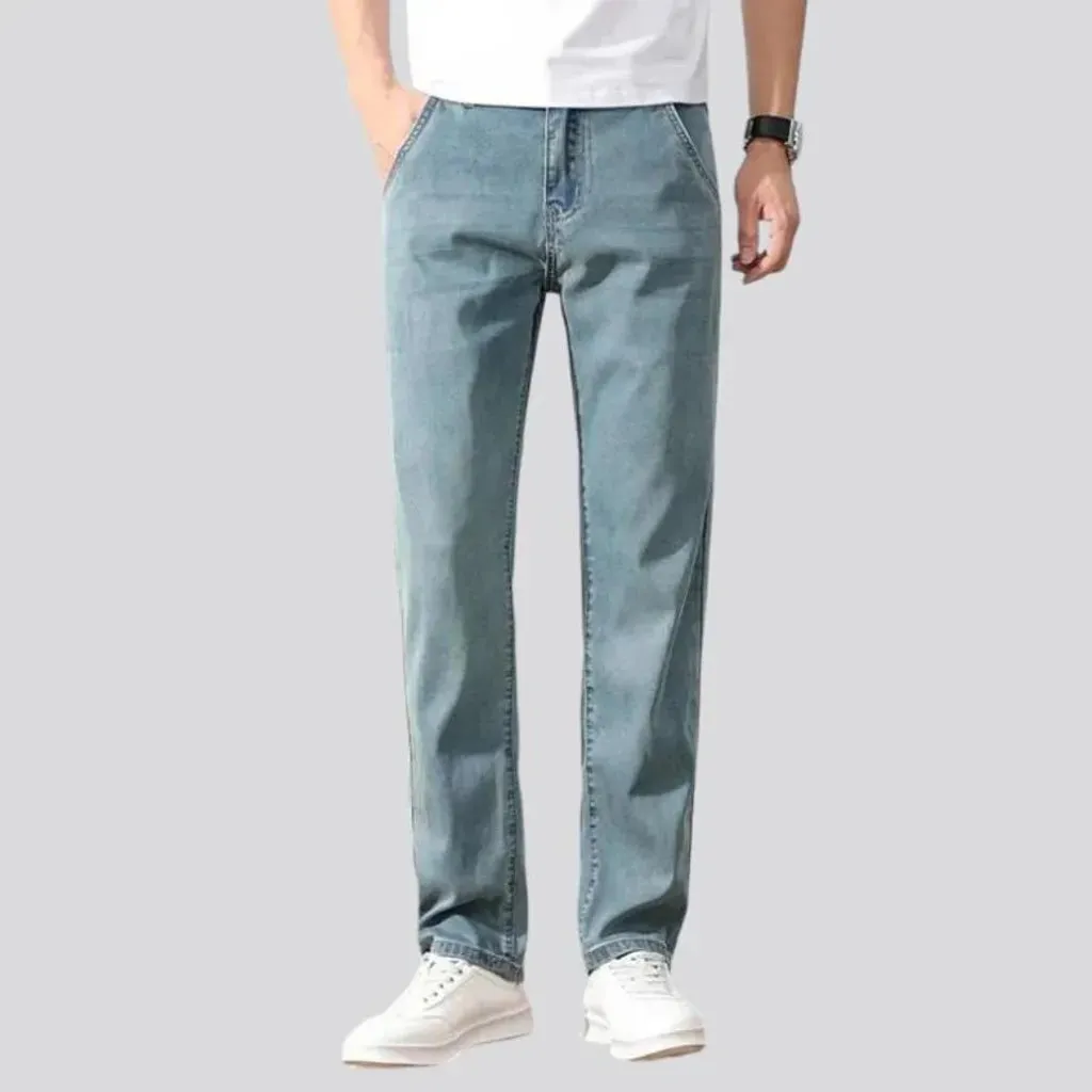 Thin men's stretch jeans