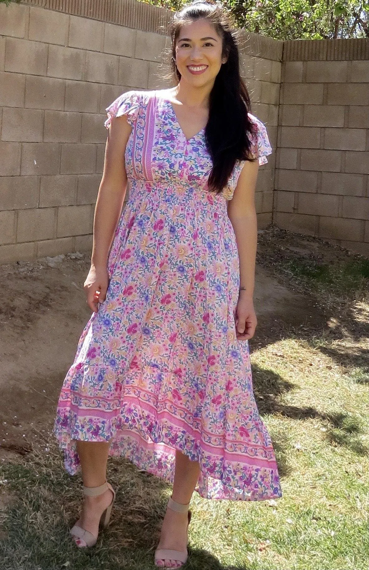 Trento Floral High/Low Dress
