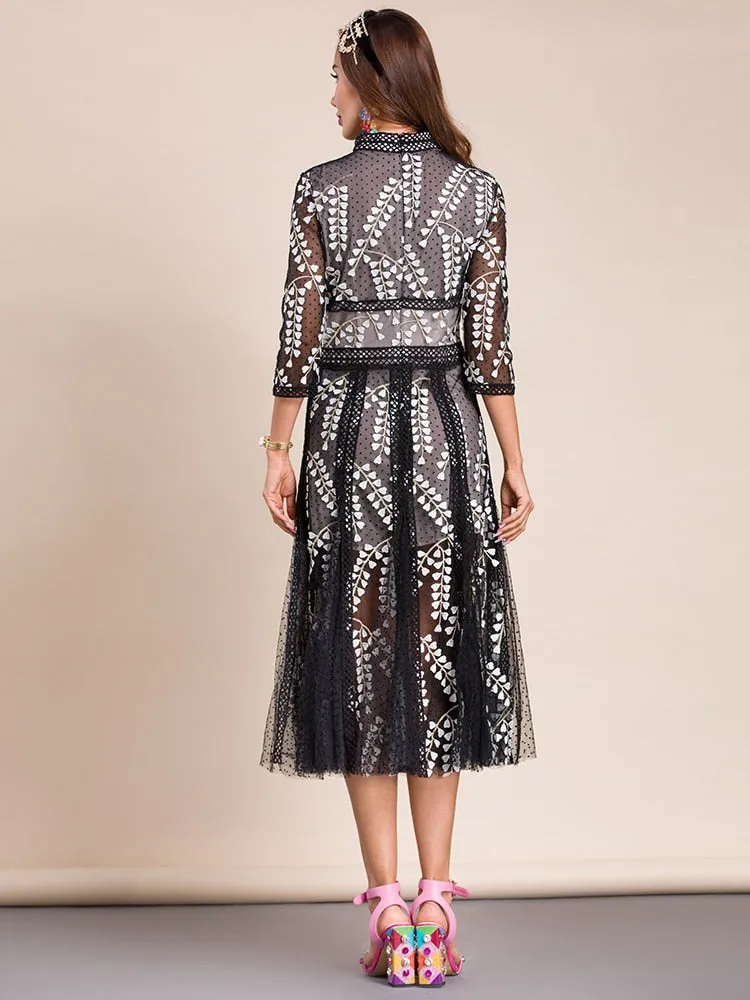Victoria Flower Embroidery Dress