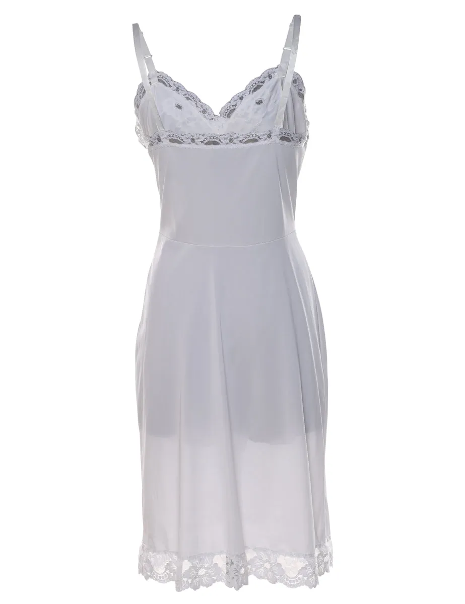 White Lace Classic Slip Dress - S