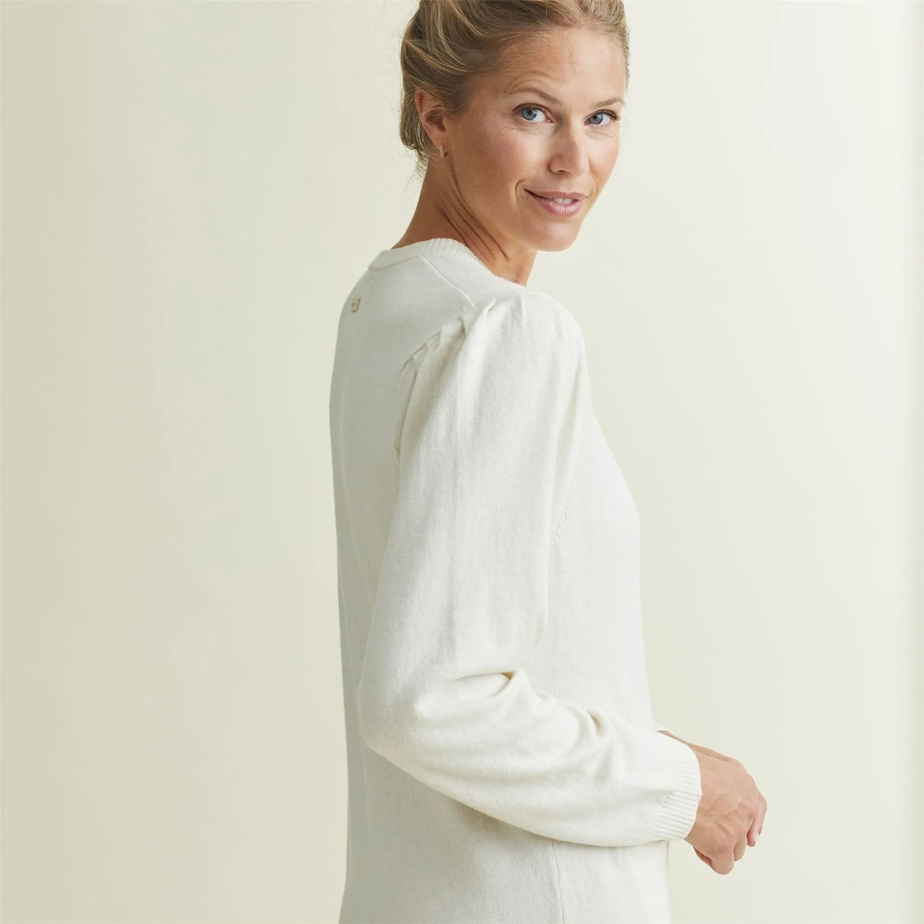 Womens Enza Dress Cream - AW24
