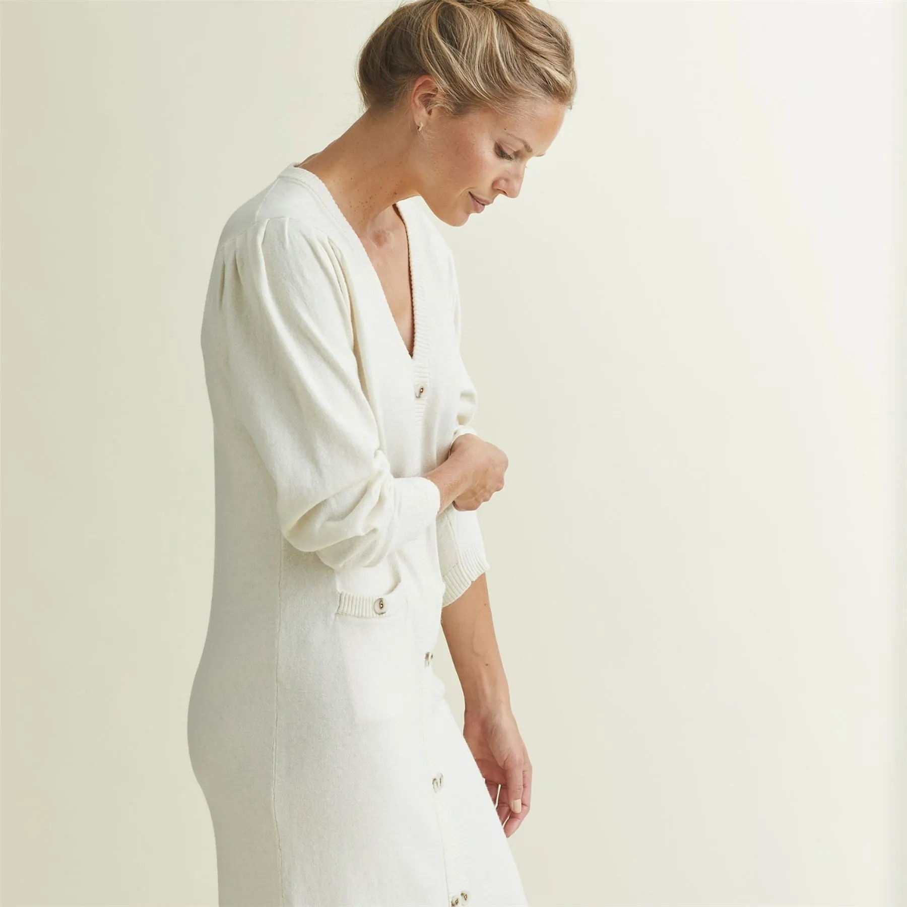 Womens Enza Dress Cream - AW24