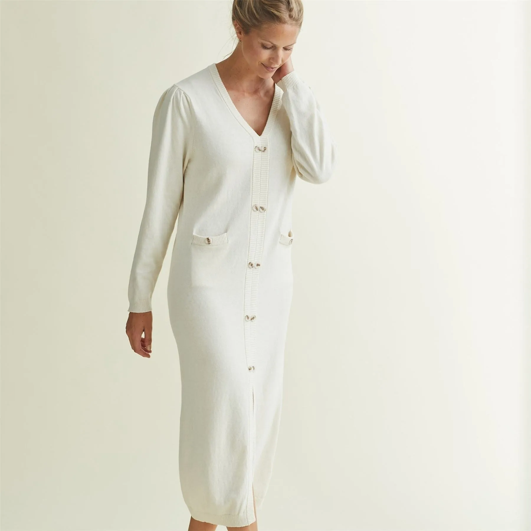 Womens Enza Dress Cream - AW24