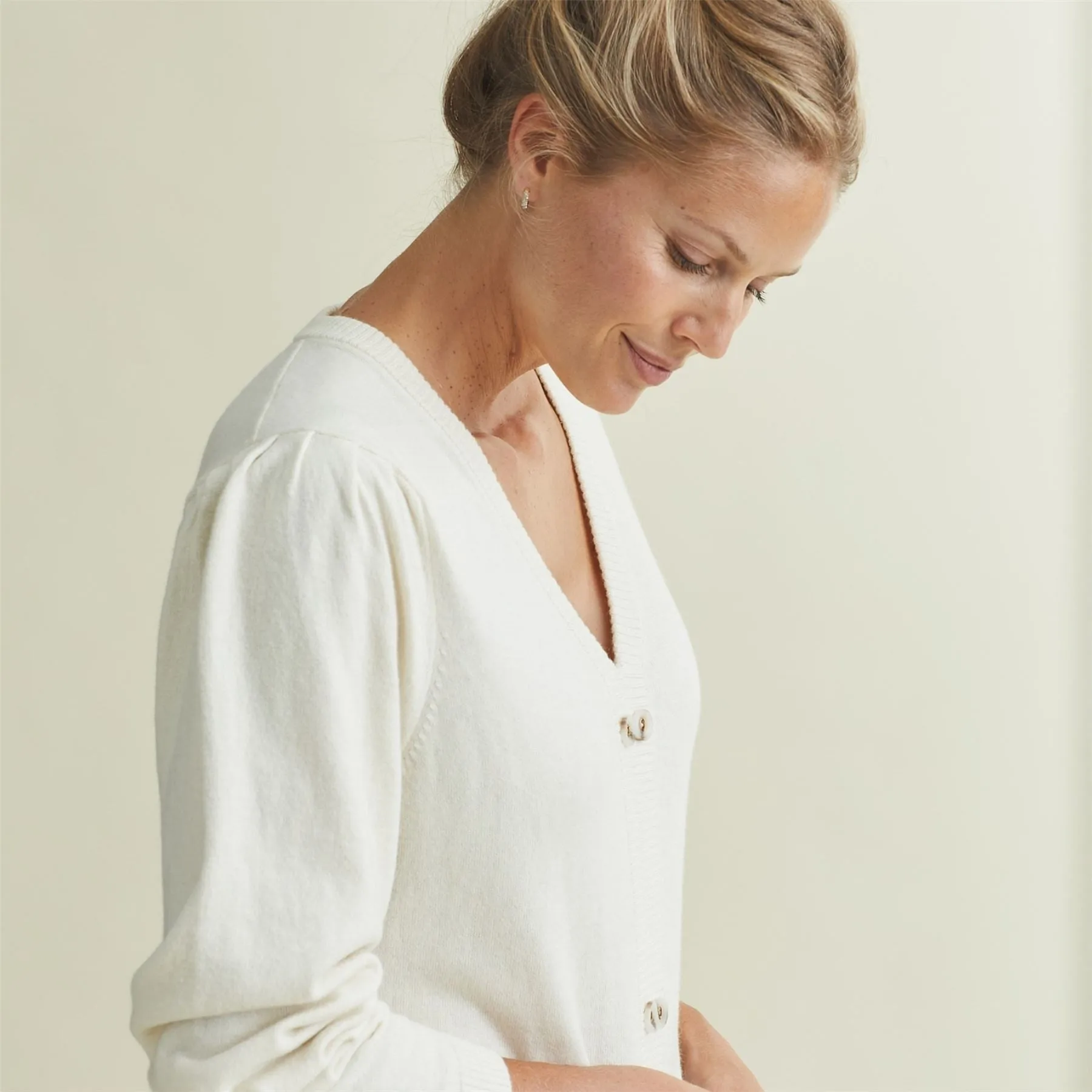 Womens Enza Dress Cream - AW24