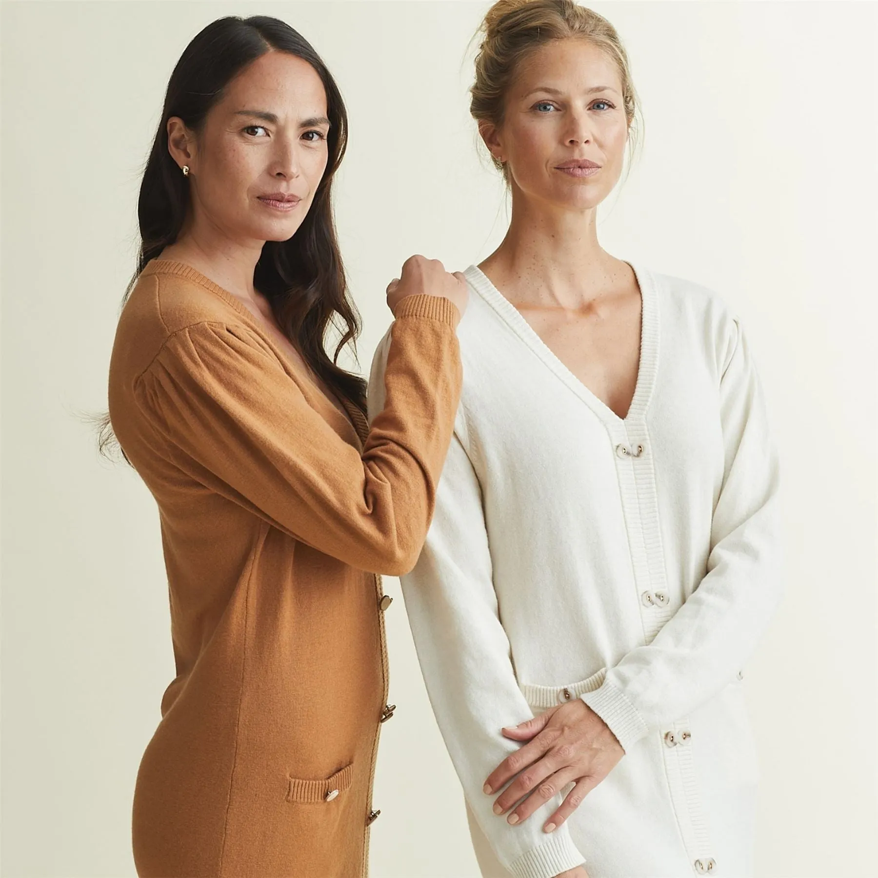 Womens Enza Dress Cream - AW24