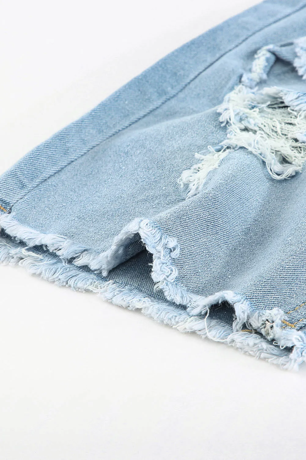 Women's Ripped High Waisted Denim Shorts Distressed Bermuda Shorts